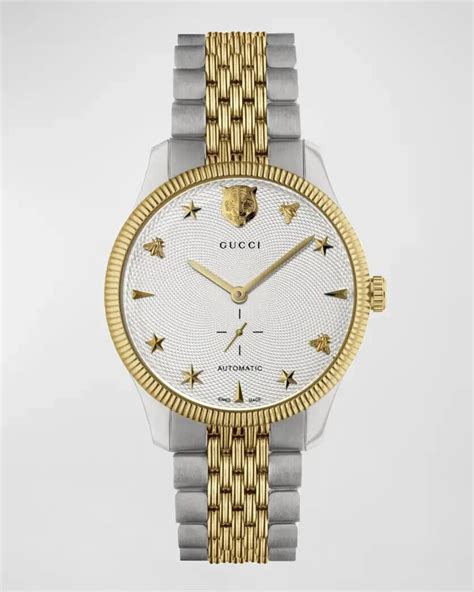 gucci men's g-timeless 40mm automatic two-tone bracelet watch|gucci 126.2 men's wrist watch.